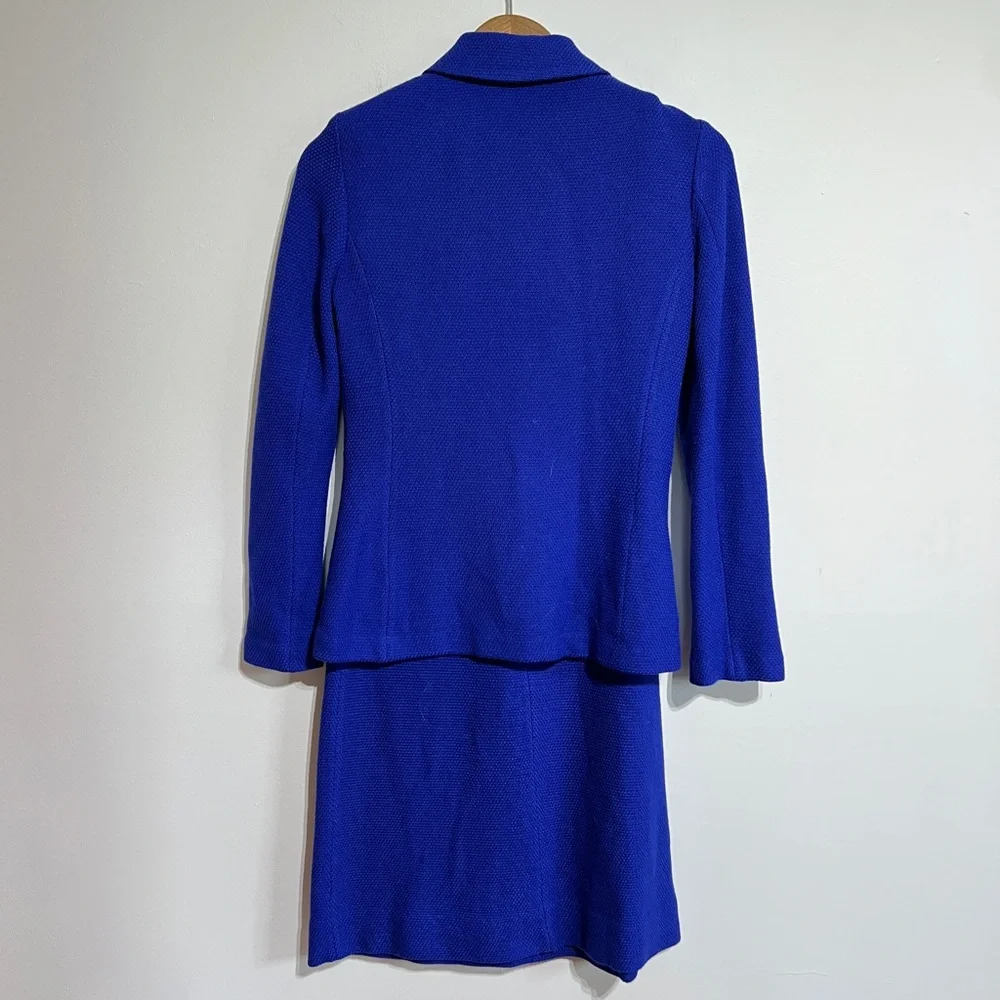 St. John Collection Royal Blue Wool Dress and Jacket - Picture 12 of 12
